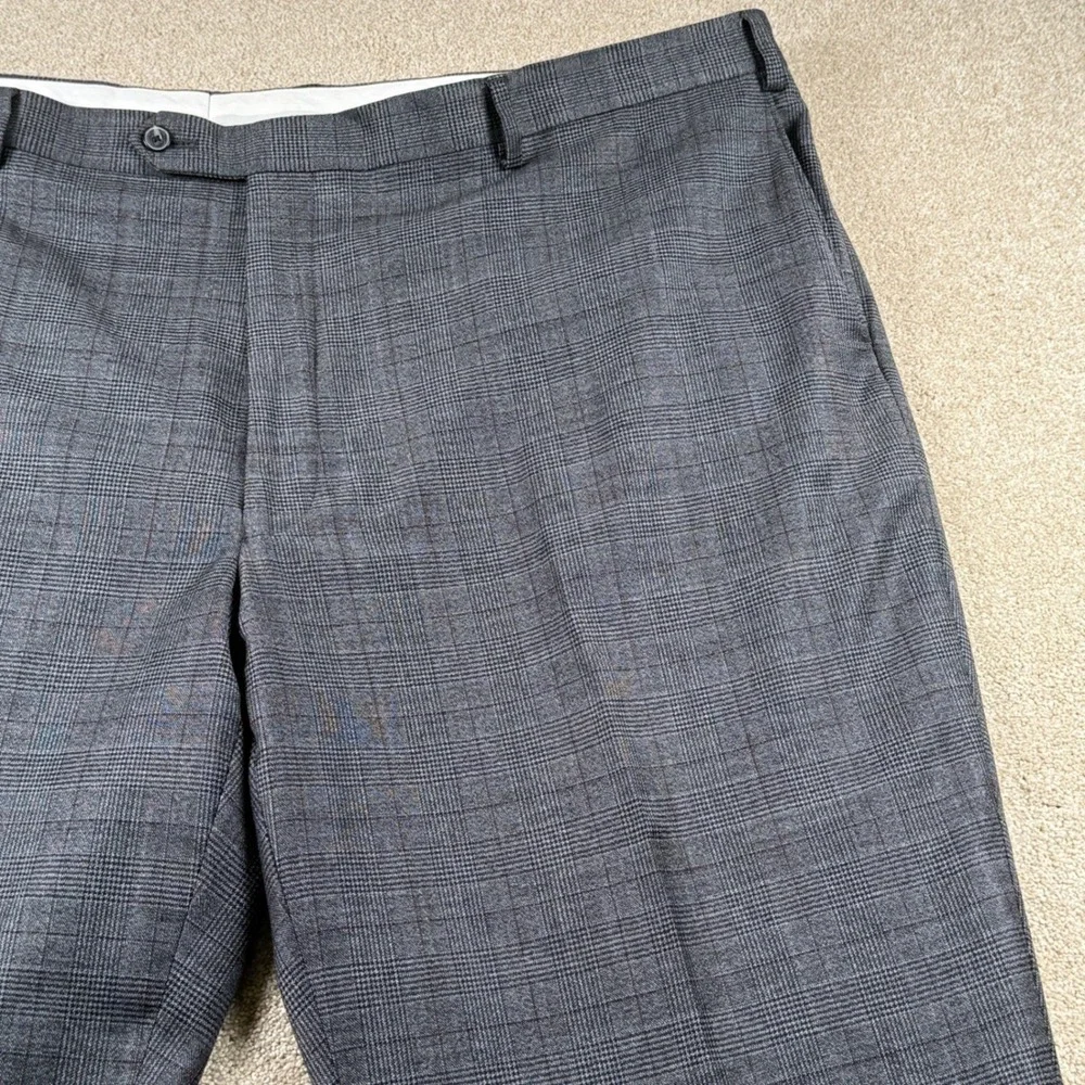 Jos A Bank 1905 Mens Charcoal Glen Plaid Wool Blend Suit 54 Regular 49‎ Waist